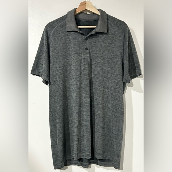 Lululemon Metal Vent Tech Polo Heathered‎ Black / Grey L - Picture 1 of 3
